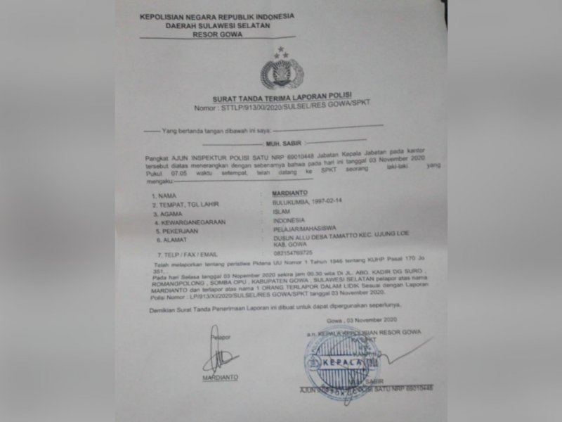 Akbar, Korban pengeroyokan di Bundaran Samata. 