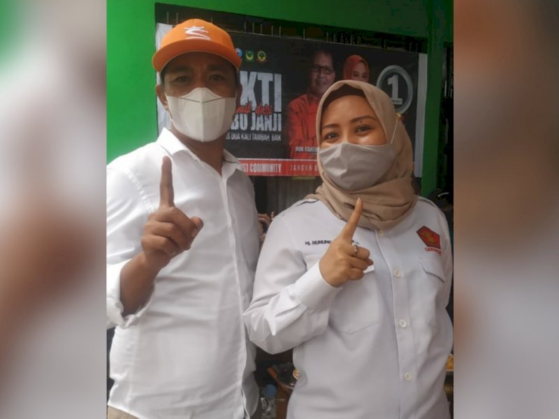 Legislator Gerindra Makassar Nunung Dasniar dan Kasrudi. 