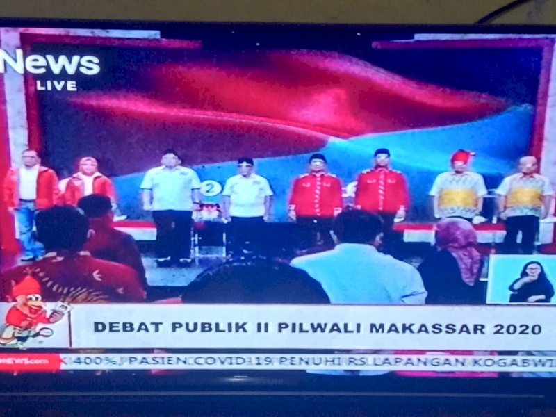 Empat pasangan calon Wali Kota Makassar saat tampil di debat putaran kedua.