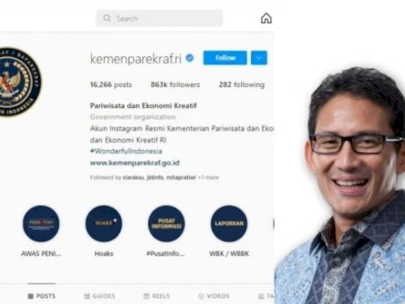 Akun Instagram Kemenparekraf (Int)