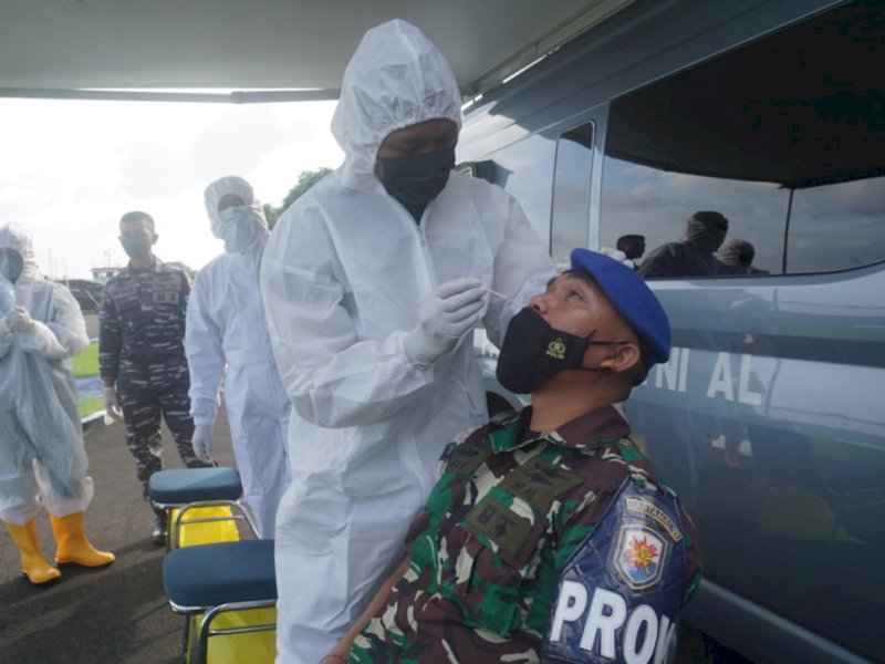 Swab massal di Lantamal VI Makassar. (Ist)