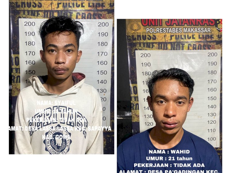 Dua pemuda yang mendalangi perampokan 16 gerai ATM di Makassar.