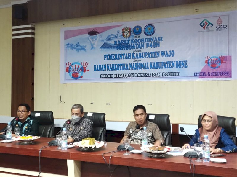Bupati Wajo Amran Mahmud hadiri rapat koordinasi terkait bahaya narkoba. (Ist)