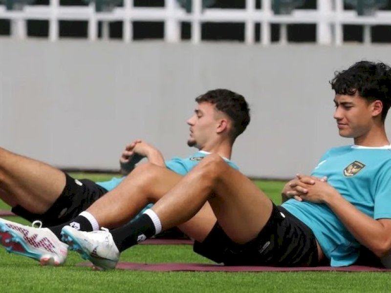 Latihan timnas U-23 menghadapi kualifikask Piala Asia U-23. 