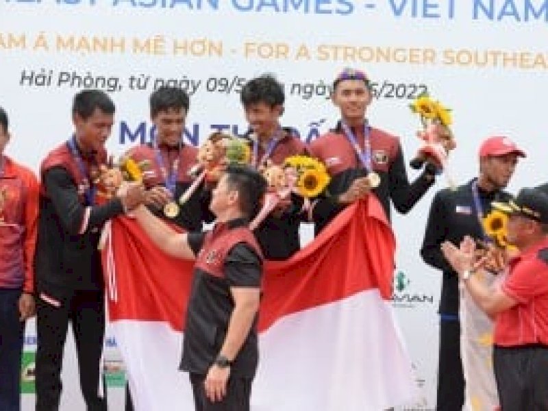 Tim dayung Timnas Indonesia mendulang emas di SEA Games di Vietnam 2022. (Net)