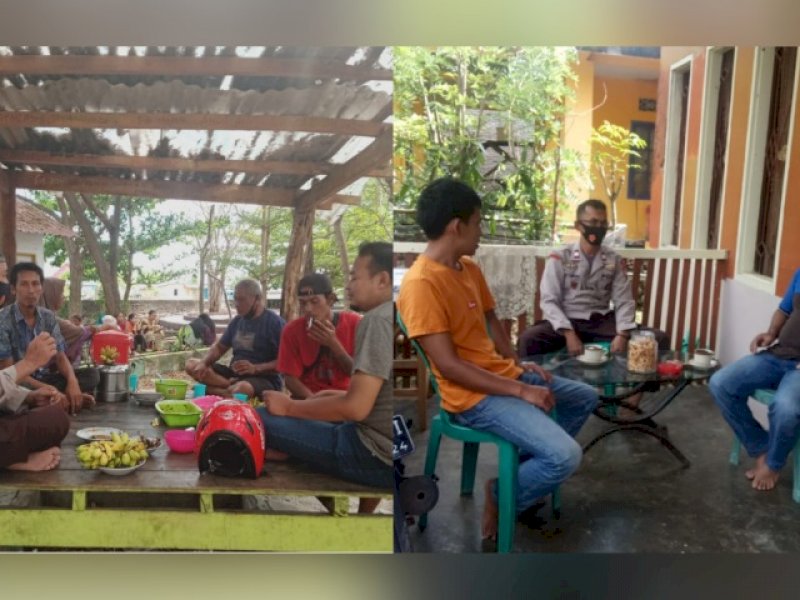 Bhabinkamtibmas mengajak warga tetap rukun jelang pilkada.