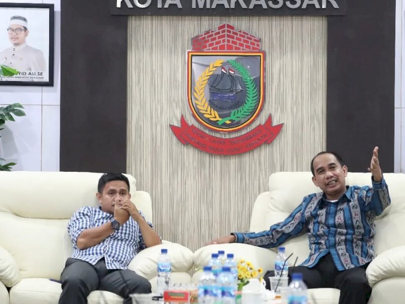 Ketua DPRD Rudianto Lallo menerima kunjungan Komisioner KPU Makassar, di Gedung DPRD Makassar, Jalan AP Pettarani, Jumat (03/06/2022).