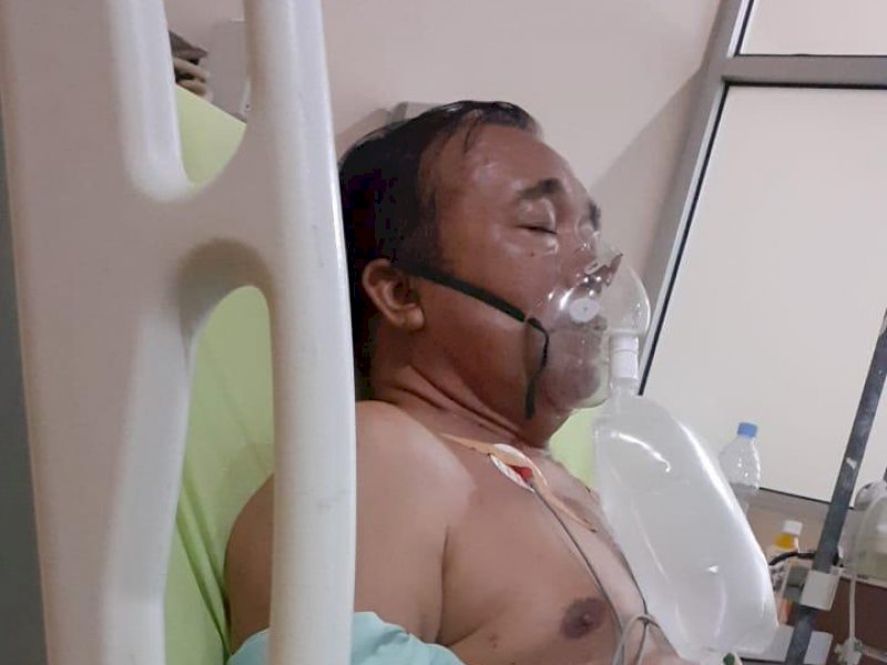 Almarhum, Zaenal Beta saat masih dirawat di rumah sakit.