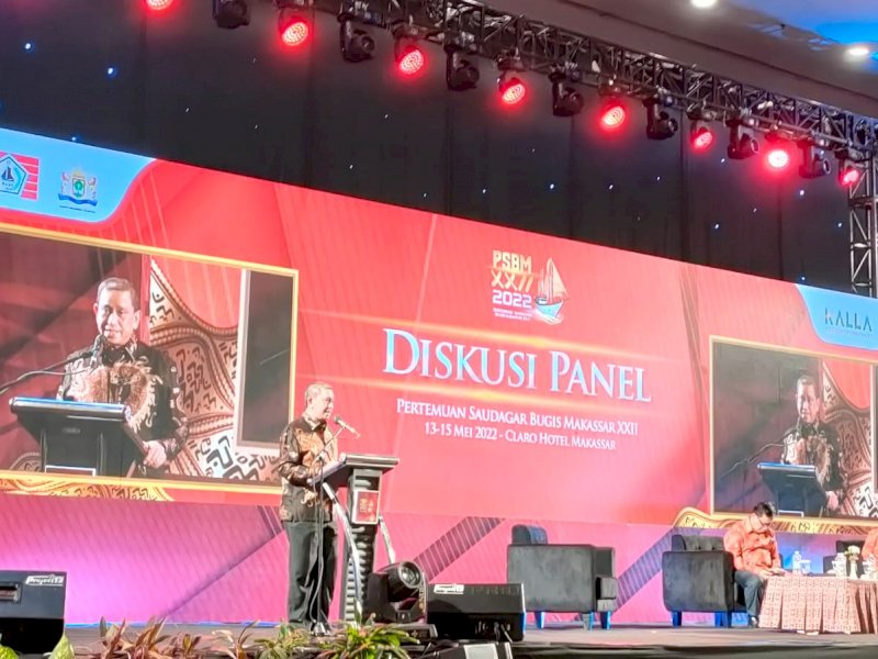 Bupati Wajo Amran Mahmud jadi pembicara di pertemuan saudagar Bugis-Makassar. (Ist)